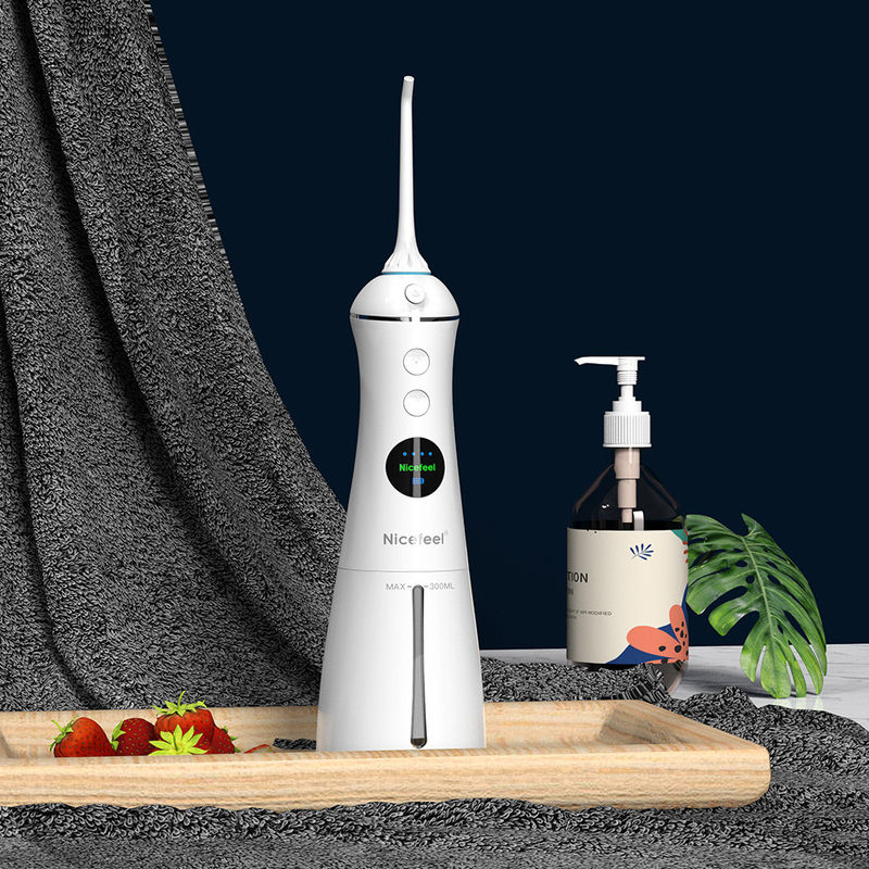 6+ Chế độ làm việc Máy phun nước điện IPX7 300ml Vệ sinh răng miệng Máy kích thích răng Làm trắng răng Nước chỉ nha khoa Chỉ nha khoa
