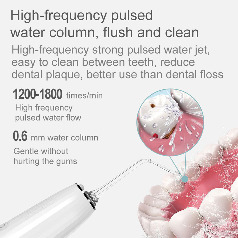 5+ Chế độ làm việc Máy phun nước điện Ipx7 300ml Vệ sinh răng miệng Máy làm sạch răng Máy làm sạch răng Nước nha khoa Pik Flosser