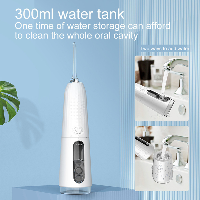 5+ Chế độ làm việc Máy phun nước điện Ipx7 300ml Vệ sinh răng miệng Máy làm sạch răng Máy làm sạch răng Nước nha khoa Pik Flosser