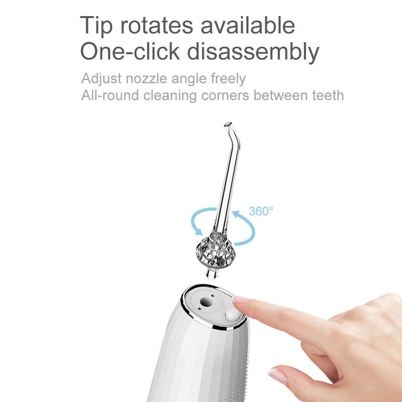 5+ Chế độ làm việc Máy phun nước điện Ipx7 300ml Vệ sinh răng miệng Máy làm sạch răng Máy làm sạch răng Nước nha khoa Pik Flosser