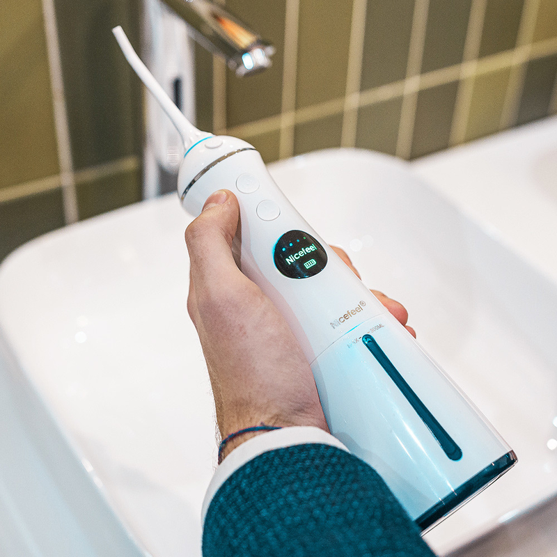 Máy tăm nước không dây dùng điện 300ml, 6 chế độ làm việc Máy chỉ nha khoa tia nước