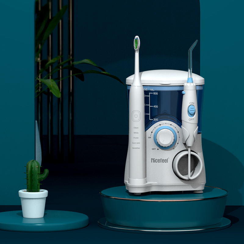 Sản phẩm nha khoa Bàn chải đánh răng Sonic Water Flosser For Family 600ml White OEM Tank