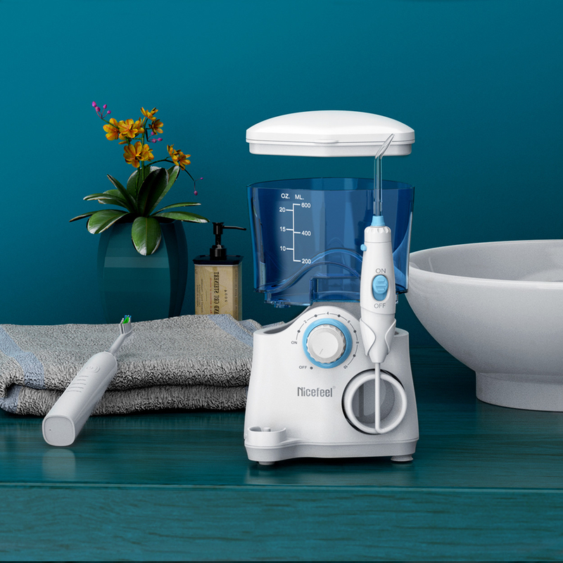 Sản phẩm nha khoa Bàn chải đánh răng Sonic Water Flosser For Family 600ml White OEM Tank