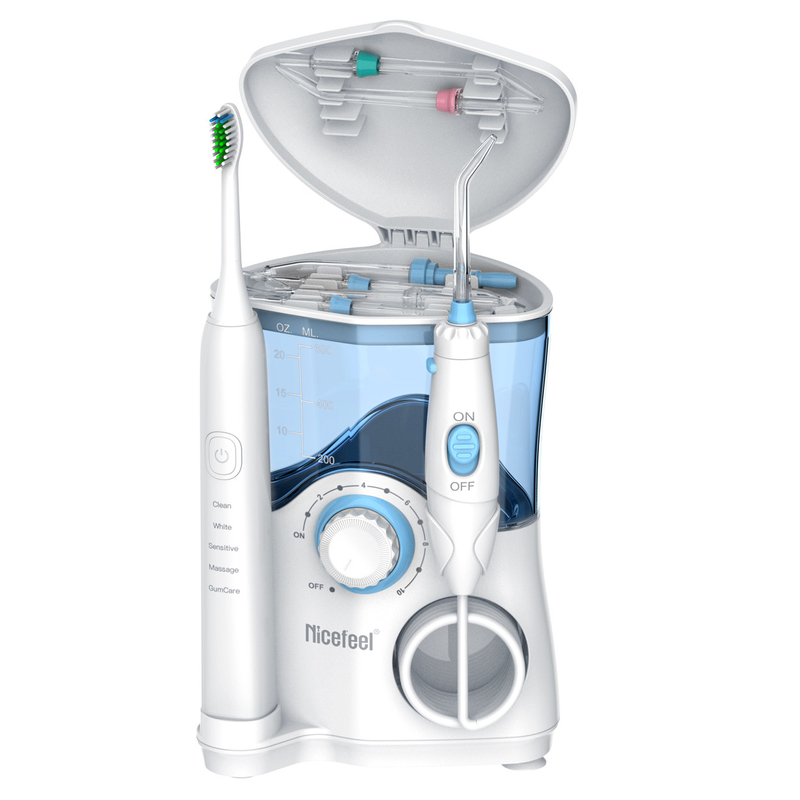 Sản phẩm nha khoa Bàn chải đánh răng Sonic Water Flosser For Family 600ml White OEM Tank