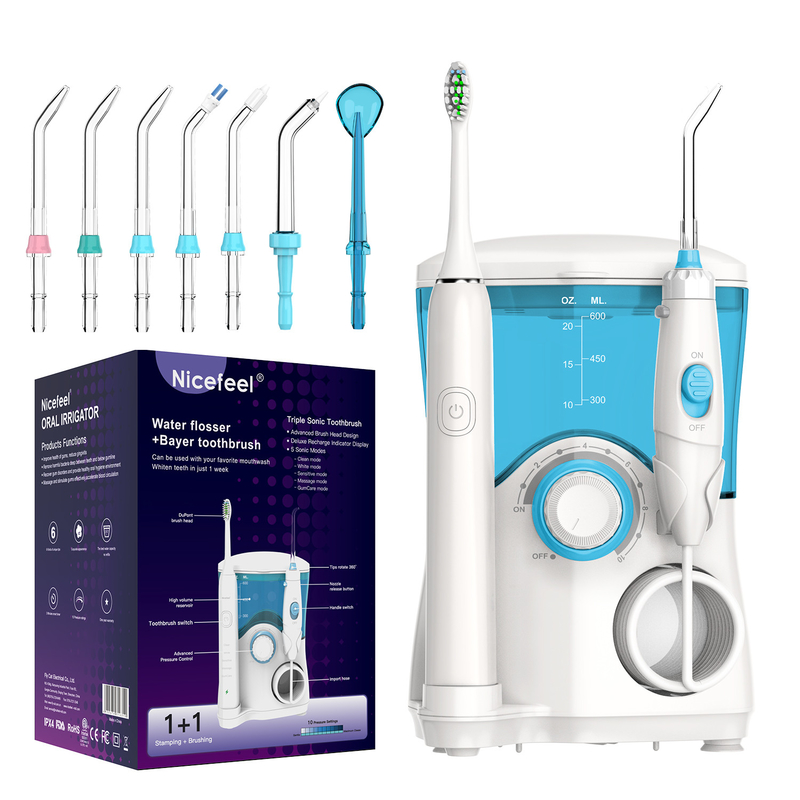 Sản phẩm nha khoa Bàn chải đánh răng Sonic Water Flosser For Family 600ml White OEM Tank