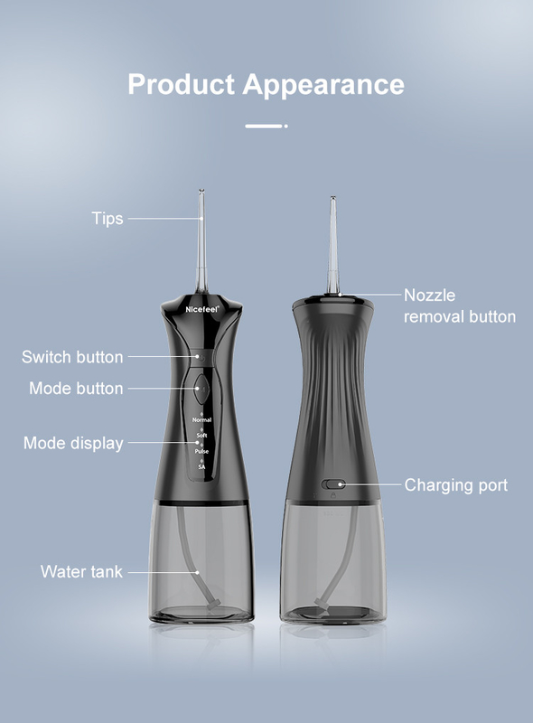 Loại C Sạc ABS Máy tăm nước không dây Nicefeel Sạc nhanh 4 giờ
