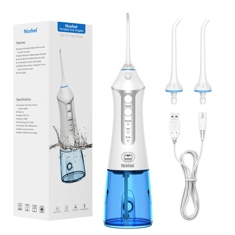 Máy rửa nước nhỏ gọn - 0.3kg - Tần số xung 1400-1700 lần / phút - 18.5 * 8.5 * 5.5cm